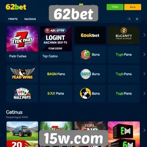 Análise das ofertas de jogos no site 62bet